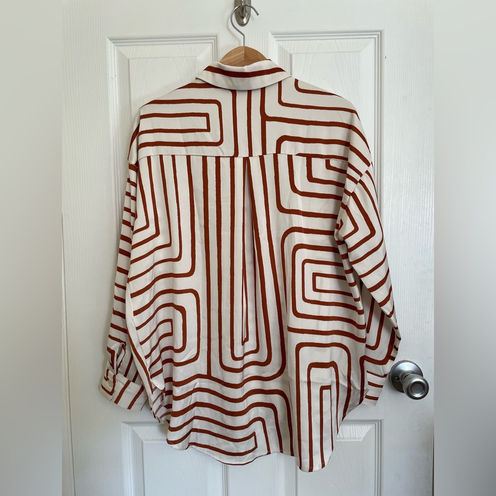 Blu Pepper | Geometric Patterned Button-Down Shir… - image 3